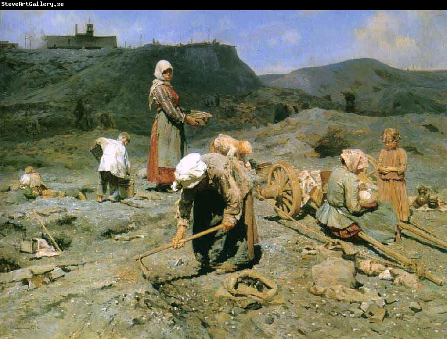 Nikolay Bogdanov-Belsky Poor Collecting Coal